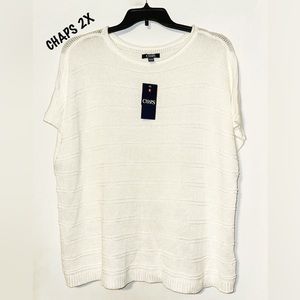 Chaps Summer White Sweater NWT SZ 2X